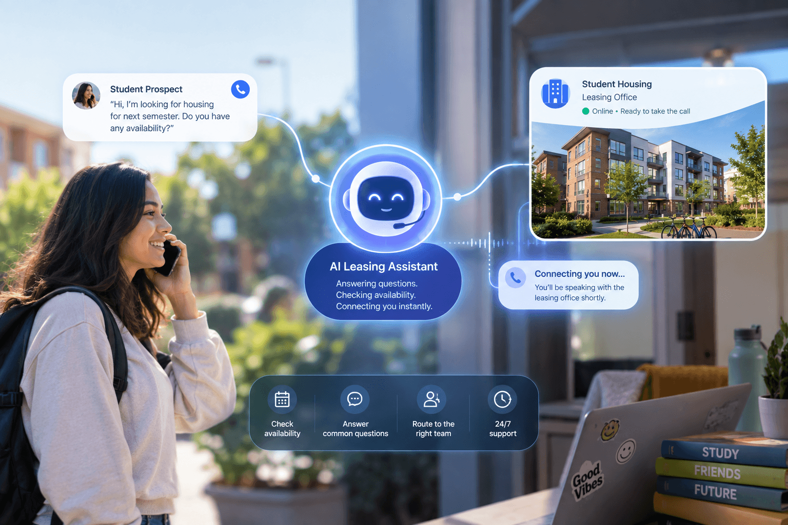 Student housing leasing automation: Handling prospect calls at scale