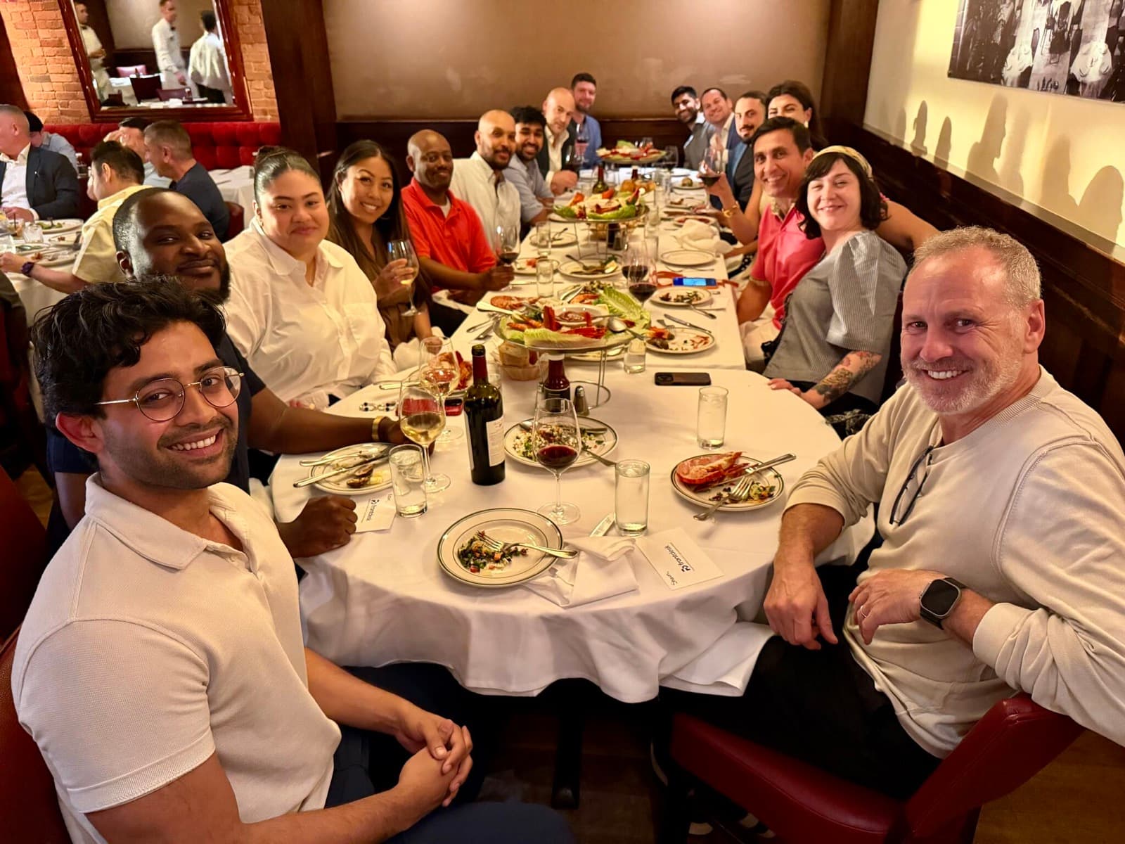 The Frontdesk team and customers at a New York City dinner