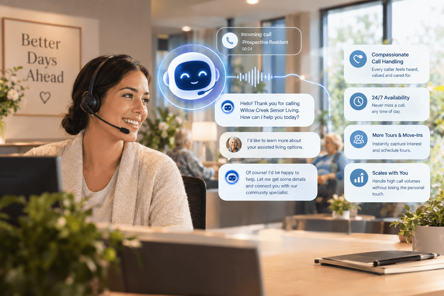 Senior living answering service: Compassionate call handling at scale
