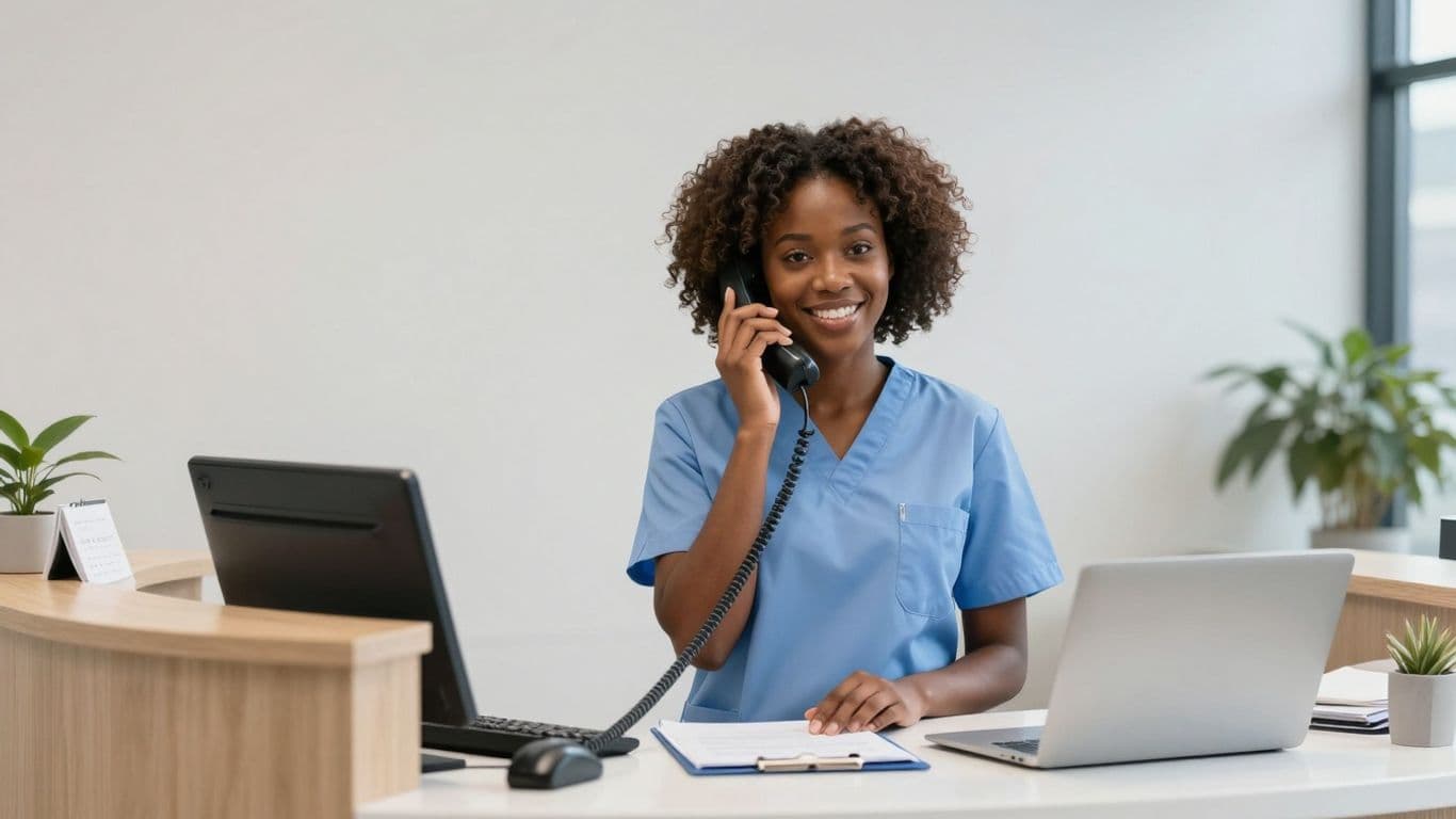 Blue Script Medical Mastering Patient Calls: Essential Medical Receptionist Pho…